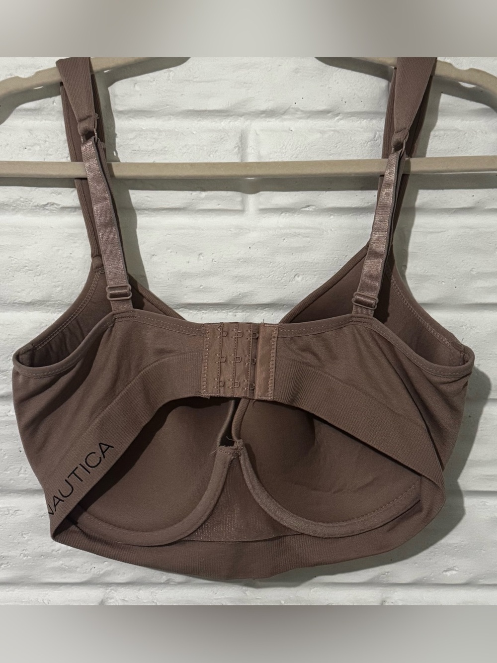 Nautica Intimates Ribbed Bra Size 38D Nude Beige Casual Sporty - Picture 2 of 3